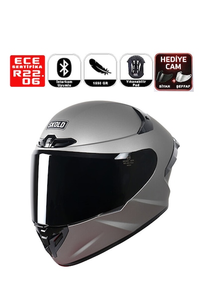 Skold Rapid Kapalı Kask Ece-22.06 Titanyum Gri
