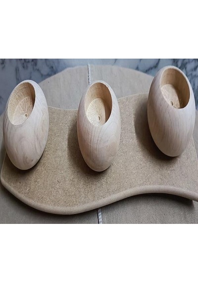Hobi Adn Dekoratif Mumluk Ahşap Mdf Ham Cnc Kesim 3lü El Yapım