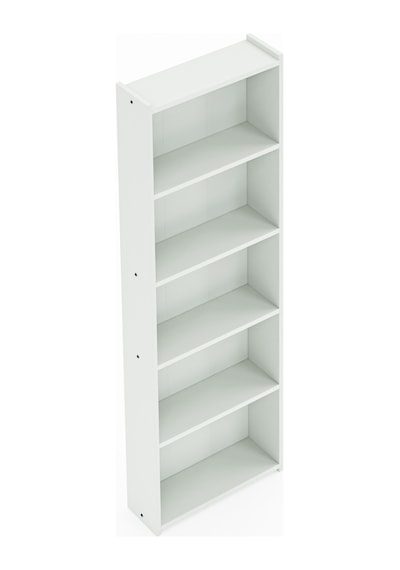 Kts2 Modern Kitaplık / 5 Raflı - 60x180 Cm - Beyaz