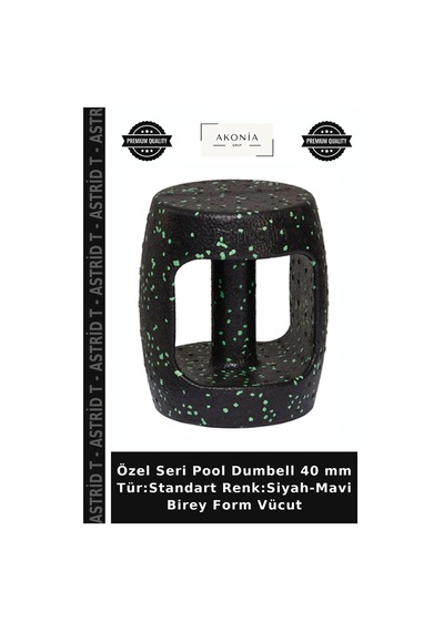 Özel Seri Pool Dumbell 40 Mm Tür:standart Renk:siyah-mavi Birey Form Vücut Siyah - Mavi