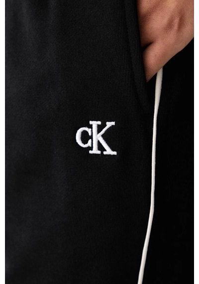 Calvin Klein Logolu Pamuklu Yüksek Bel Bol Paça Pantolon Lv047h258gub1 Kadın Pantolon Lv047h258g Ub1 Siyah