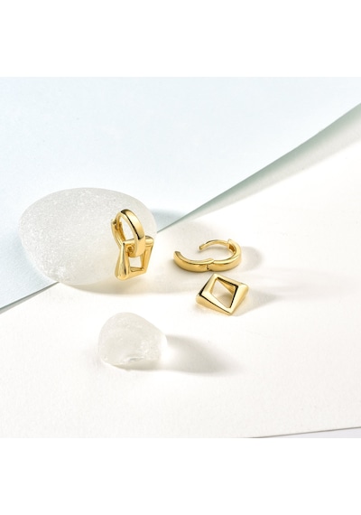14 Ayar Altın Kaplama Sallantılı İtalyan Küpe - E00278 Gold