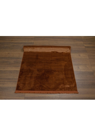 Kiremit Rengi Lotus Bambu Model Altı Kaymaz Makine Dokuma Halı-858 Renkli