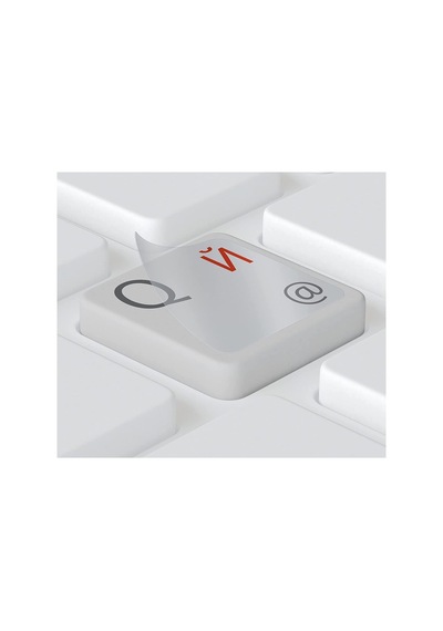 Rusça Klavye Sticker Şeffaf Parlak Kiril Harf Etiketleri Laptop Ve Masaüstü Klavye Kırmızı Diğer