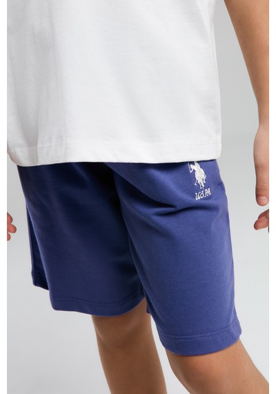 U.s. Polo Assn. 2070 %100 Pamuk Cepli Kız Çocuk Şort Pijama Takım Beyaz
