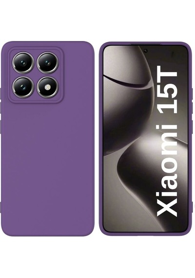 Xiaomi 15t Uyumlu Silikon Kılıf - Kamera Korumalı Esnek Pastel Renk Kapak - Mor Mor