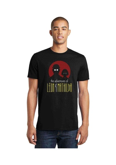 The Adventures Of Leon & Mathilda Baskılı Siyah Erkek Tshirt