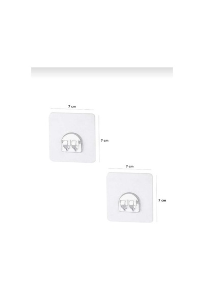 2 Adet Yapışkanlı Banyo Askısı Su Geçirmez Yapışkan Sticker Şeffaf Yapışkan Gri Diğer