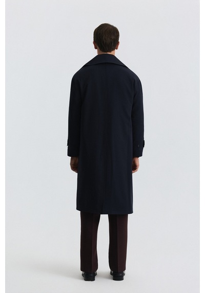 Antioch Uzun Relaxed Fit Trençkot Lacivert