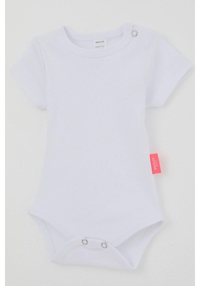 Breeze Kız Bebek Çıtçıtlı Kısa Kollu Zıbın Body Basic 0-9 Ay , Beyaz