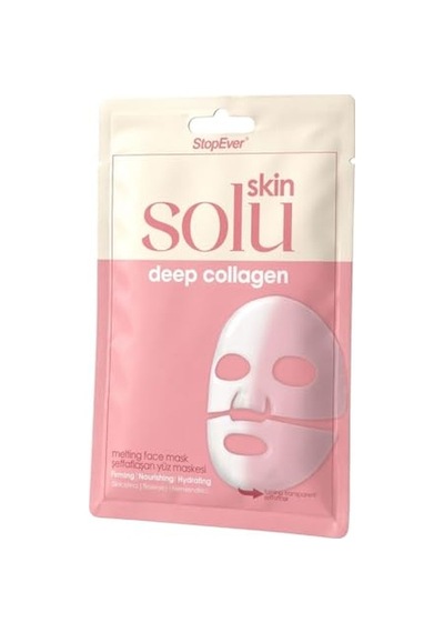 Tr Skin Solu Deep Kolajen Eriyen Yüz Maskesi - Nemlendirici Cilt Bakım Maskesi - Kolajen, Hyalüronik Asit Ve Bitki Ö