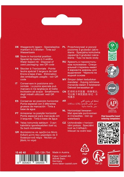 Faber-Castell Metalik 4'lü Kırmızı Karton Kutu Fosforlu Kalem Seti, Şık ve Parlak Renkler