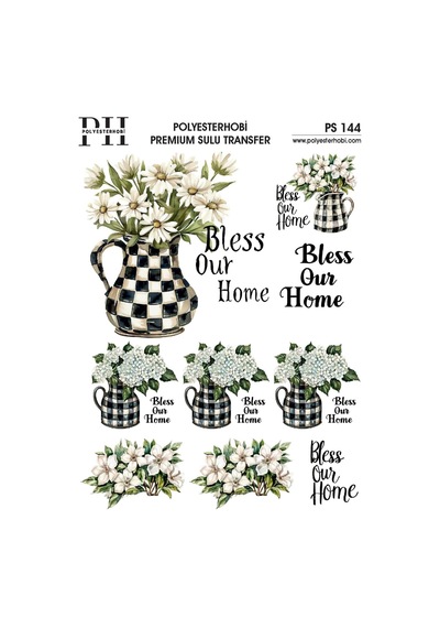 Polyesterhobi Premium Sulu Transfer 25x35 Cm Dama Desenli Ps 144