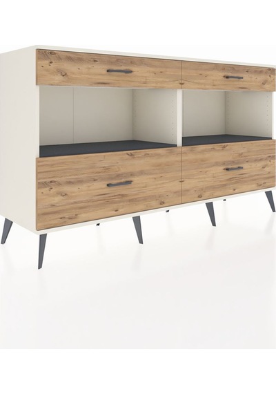 Hyperion Konsol 2 Raflı 4 Çekmeceli 176x44x99 Aytaşı-antrasit/ça Aytaşı-antrasit/çam
