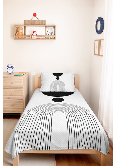 Siyah Geometrik Genç Odası Tek Kişilik Pike Takımı - Modern Minimal 160x220 Cm Kapitone Yatak Örtüsü Kremamsı Kahve Kırığı Siyah Geometrik Genç Odası Tek Kişilik Pike Takımı - Modern Minimal 160x220 Cm Kapitone Yatak Örtüsü Kremamsı Kahve Kırığı
