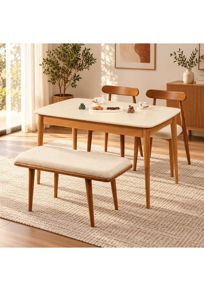 Ganni Home Bergamo Kitabeli Yemek Masası Krem Ceviz Açılabilir, Modern Ve Şık Tasarım Krem-ceviz Ganni Home Bergamo Kitabeli Yemek Masası Krem Ceviz Açılabilir, Modern Ve Şık Tasarım Krem-ceviz