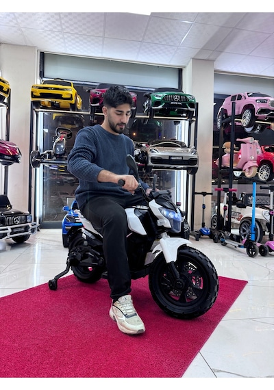 3-10 Yaş 12 Volt Akülü Motor Akülü Motosiklet Beyaz