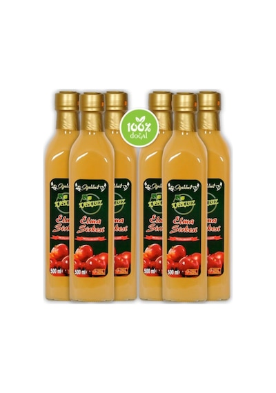 Elma Sirkesi 6x500 Ml - %100 Katkısız Doğal Geleneksel Ev Yapımı