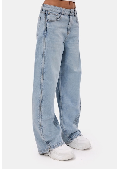 Kadın Kot Rengi 4s6-3 Low Rise Barrel Fit Özel Tasarım Denim Jean