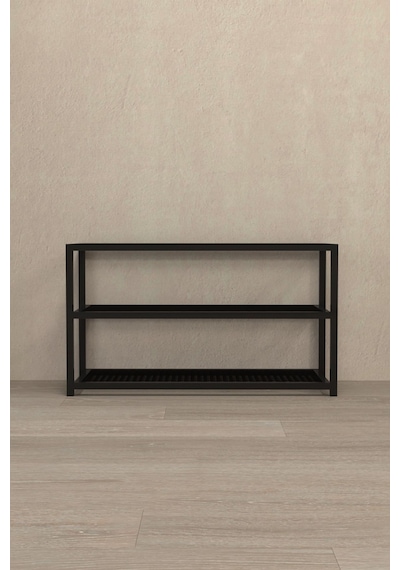 Aju Ayakkabılık Geniş Metal Modern Tasarım 3 Katlı Ayakkabı Rafı Dolabı Açık Vestiyer Siyah Aju Ayakkabılık Geniş Metal Modern Tasarım 3 Katlı Ayakkabı Rafı Dolabı Açık Vestiyer Siyah