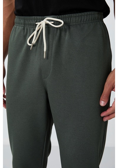 Tommy Life Haki Yüzeyi Dokulu Standart Fit Erkek Eşofman Alt - 82155