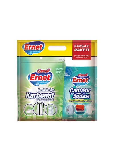 5 Adet Ernet Çamaşır Sodası 500 Gr + Karbonat 1500 Gr 2'li Set
