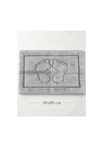 Barano Yussi Gri 50x80 Ayak Desenli Banyo Paspası çok renkli