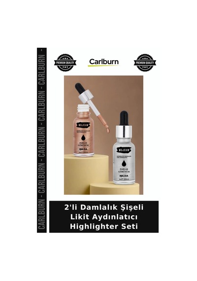 Özel Üretim Makyaj Işıltılı Parlak Kozmetik 2'li Damlalık Şişeli Likit Aydınlatıcı Highlighter Seti Diğer