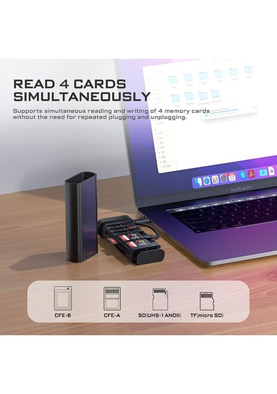 Tr Usd 3.2 10gbps Pro Okuyucu Çok Yönlü Cf Express A, Cf Express B, Sd Ve Micro Sd Kart Okuyucu Ve Fotoğraf Ve Video
