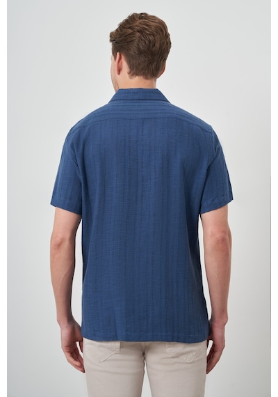 Morven Erkek İndigo Keten Regular Fit Apaş Yaka Kısa Kol Gömlek 25ys004014308 İndigo Morven Erkek İndigo Keten Regular Fit Apaş Yaka Kısa Kol Gömlek 25ys004014308 İndigo