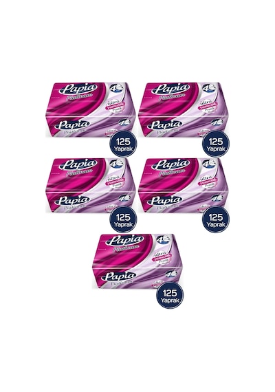 Papia Platinum Pratik Mendil 125 Yaprak 4 Katlı 625 Yaprak