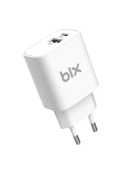 Bix Çift Portlu Typ-c 20wpd + Usb-a 18w Qc Girişli Hızlı Şarj Adaptörü 1 Adet