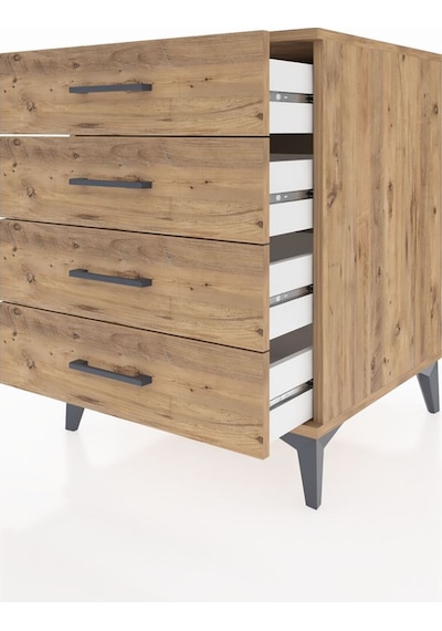 Kronos Komodin 4 Çekmeceli 60x59x80 Çam-çam Çam