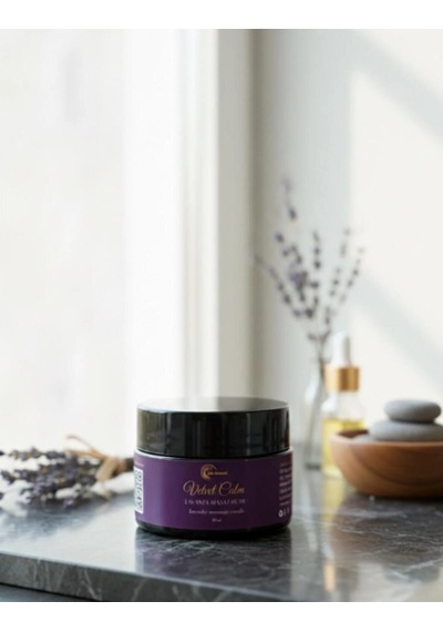 Lavanta Kokulu Masaj Mumu 30 Ml Doğal Bitkisel Yağlı, Nemlendirici Etkili Mum Aromaterapi Lavanta