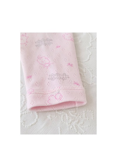 H&c Coolboy H&c %100 Pamuk Jakarlı Kuzu Desenli Bebek Tek Alt Pantolon 0-36 Ay Pembe