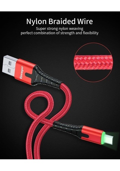 Essager 2.4a Usb Type-c Ledli Kablo 200cm