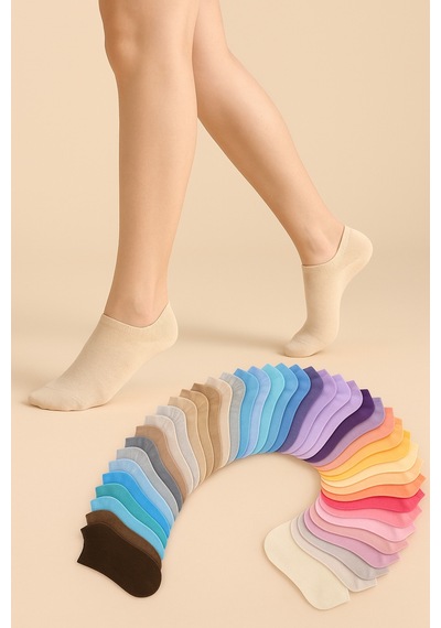 Worthy Socks 8 Çift Ekonomik Karışık Renk Kadın Patik Çorap 8'li Paket Canlı Renkler