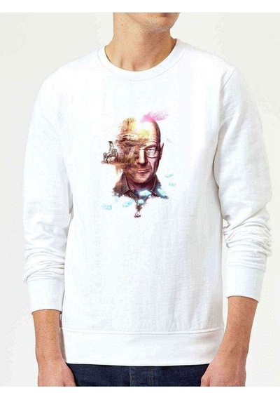 Breaking Bad Baskılı Beyaz Erkek Örme Sweatshirt