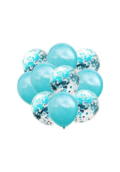 Açık Mavi Konfetili Balon A