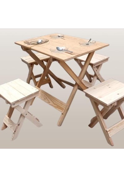 Bengi Ticaret Piknik Seti Katlanabilir Ham 90391çam Ağac Az Yer İşgal Eder Çok İş  El Yapım Ahşap