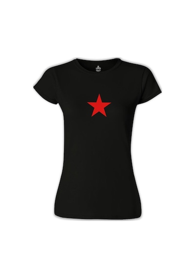 Kızıl Yıldız Siyah Kadın Tshirt 001