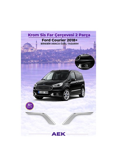 Ford Courier 2018-2023 Araca Özel Krom Sis Çerçevesi A+