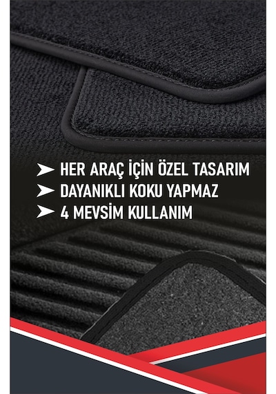 Volkswagen Passat B8 2015 Ve Sonrası Uygun Özel Kesim Siyah Velur Halı Paspas