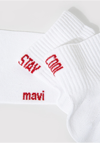 Mavi - Beyaz Soket Çorap 0911605-620 Beyaz