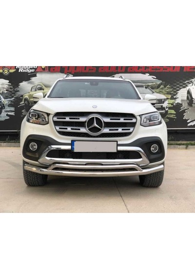 Mercedes X-class Off Road Tampon Koruma Demiri Krom Çiftli Bıyık 2017+ Pst17