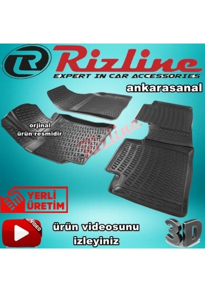 Toyota Corolla Uyumlu 3D Paspas Havuzlu Siyah Sedan 2013-2019 Arası 4 Pr N11.9348