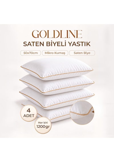 4'lü Gold Line Nano Jel Yastık 1200 Gr Beyaz-  Gold