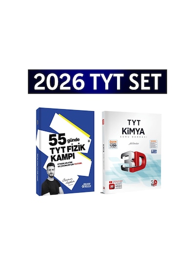 2026 Tyt 55 Günde Fizik Kampı Özcan Aykın+ Tyt Kimya Soru Bankası 3d Yayınları