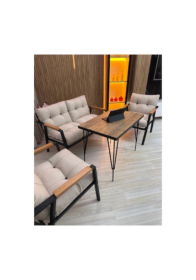 Houseart Gül Metal Bahçe Koltuk Takımı 2+1+1 Masalı Balkon Teras Cafe Oturma Grubu Krem Houseart Gül Metal Bahçe Koltuk Takımı 2+1+1 Masalı Balkon Teras Cafe Oturma Grubu Krem