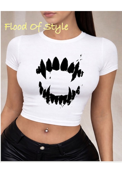 Flood Of Style Beyaz Babby Tee Diş Özel Tasarım